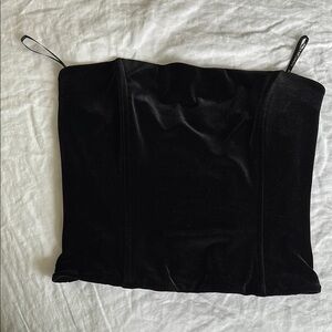 Elegant Black Velvet Corset Top. Vintage reformation